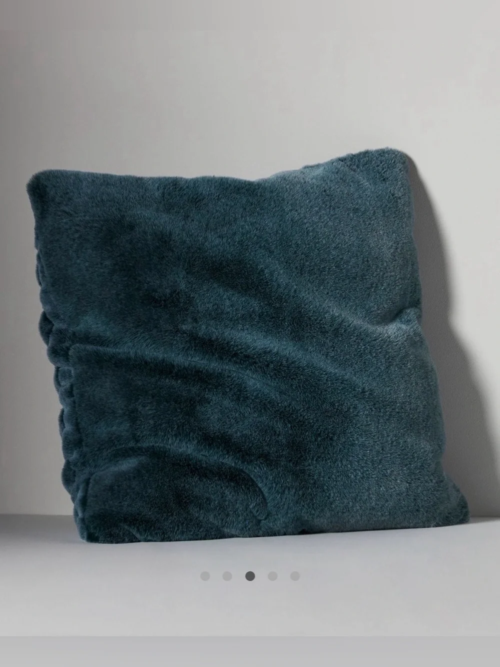 EUC Anthropologie Lux Sculpted Faux Fur Pillow Turquoise